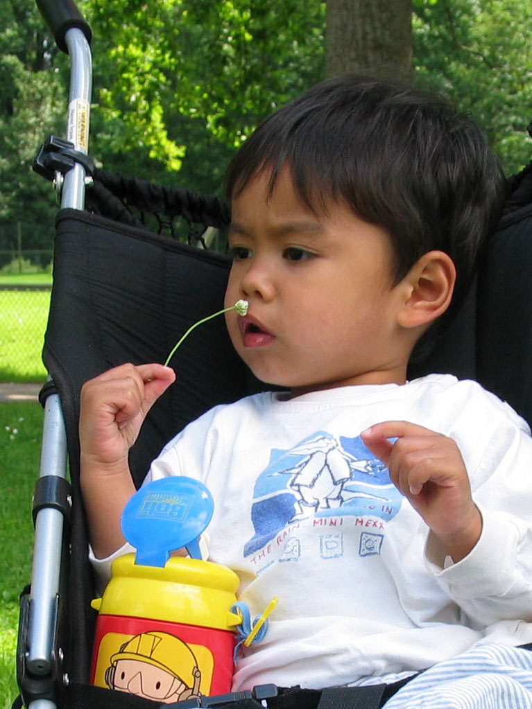 Noah met bloem voor mama1